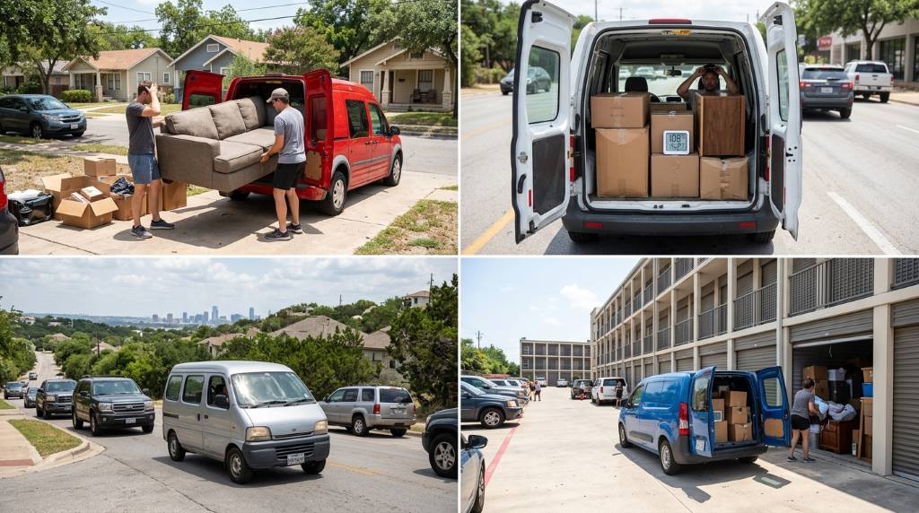 Heat resistant storage containers inside a small van