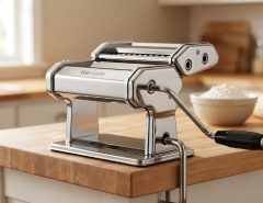 VeoHome pasta maker with drying rack and ravioli accessories